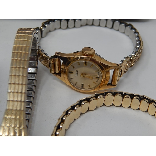 220 - Group of 7 watches to include a half hunter pocket watch & various ladies wristwatches.