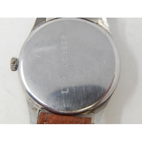 221 - Gents Tudor Royal wristwatch with seconds hand on leather strap. Currently working