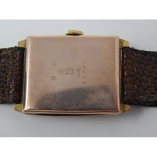 227 - Art deco Gentleman's 9ct Gold Wristwatch with subsidiary seconds dial.