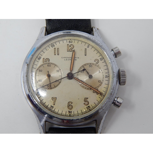 228 - LEONIDAS CHRONOGRAPHE: 1940's in current working order on leather strap. Serial No: 505008.