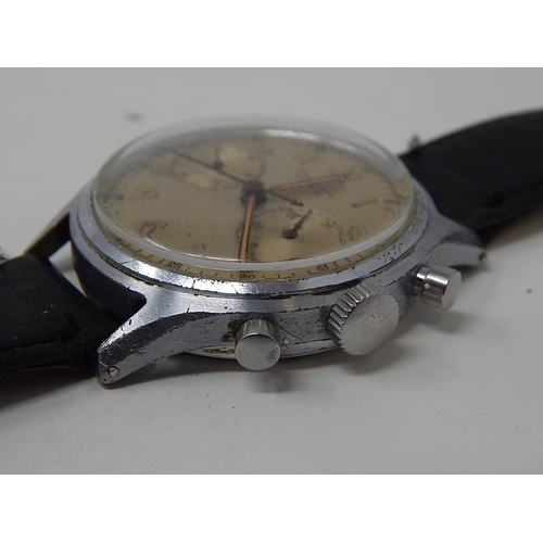 228 - LEONIDAS CHRONOGRAPHE: 1940's in current working order on leather strap. Serial No: 505008.