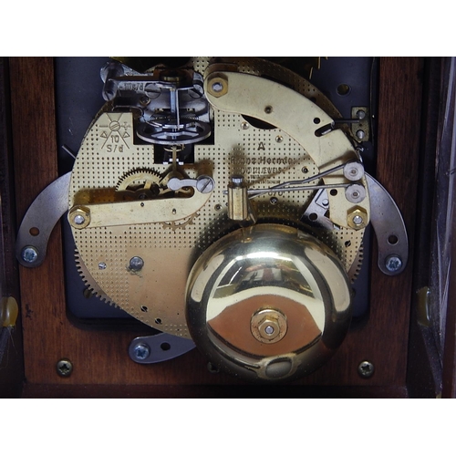 242 - Dutch Moon Phase Bracket Clock Striking on the hour & half hour on a bell. The Brass face with angel... 