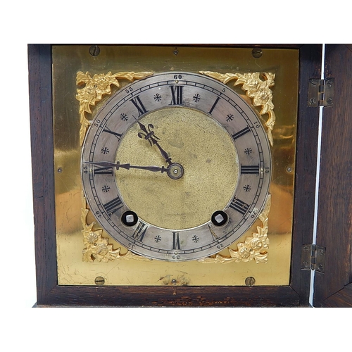 245 - Winterhalder & Hofmeier Bracket Clock c.1910, Brass face with silver chapter dial, striking on the h... 