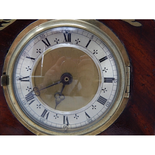 248 - 19th Century Mantel Clock with Brass Pineapple Finial: 26cm High