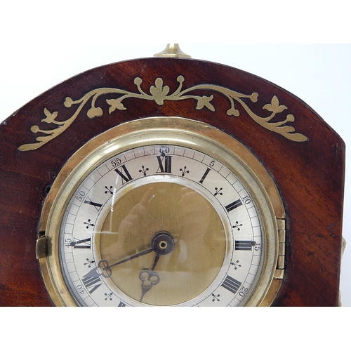 248 - 19th Century Mantel Clock with Brass Pineapple Finial: 26cm High