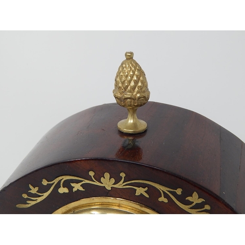 248 - 19th Century Mantel Clock with Brass Pineapple Finial: 26cm High