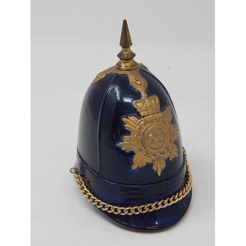 335 - Middlesex Regiment Table Lighter Formed as a Helmet with Chin Strap.