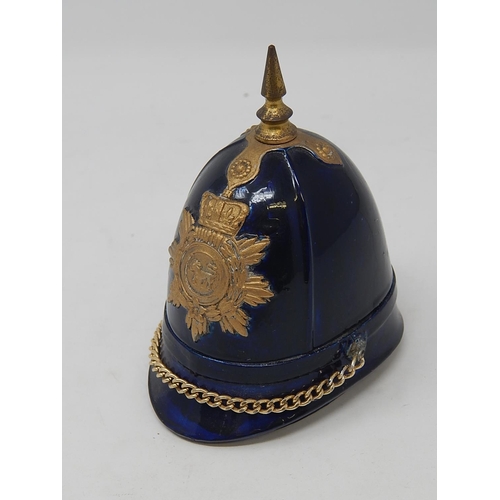 335 - Middlesex Regiment Table Lighter Formed as a Helmet with Chin Strap.