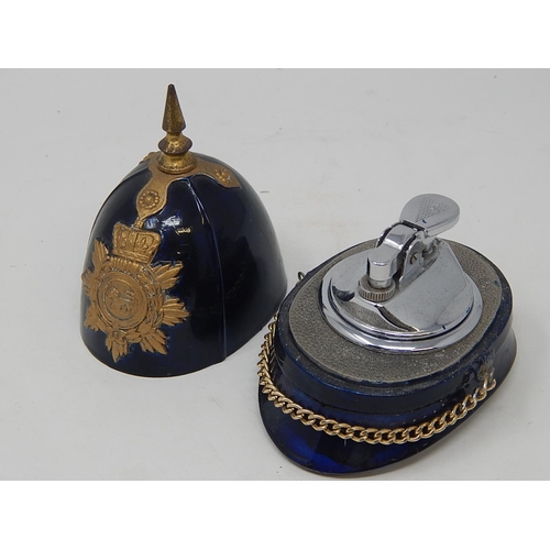 335 - Middlesex Regiment Table Lighter Formed as a Helmet with Chin Strap.