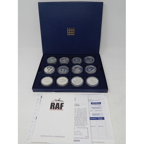 202 - 12 Silver proof Medallions for History of The RAF.