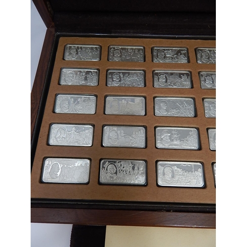 205 - 1000 Years of British Monarchy: Complete Set No: 1202 of 50 Sterling Silver Ingots enclosed in a del... 