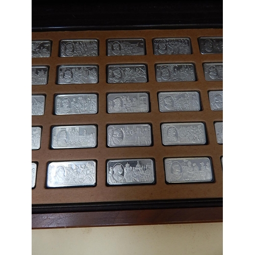 205 - 1000 Years of British Monarchy: Complete Set No: 1202 of 50 Sterling Silver Ingots enclosed in a del... 