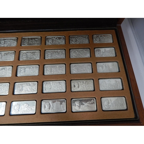 205 - 1000 Years of British Monarchy: Complete Set No: 1202 of 50 Sterling Silver Ingots enclosed in a del... 