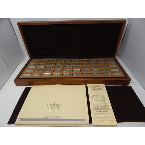 205 - 1000 Years of British Monarchy: Complete Set No: 1202 of 50 Sterling Silver Ingots enclosed in a del... 