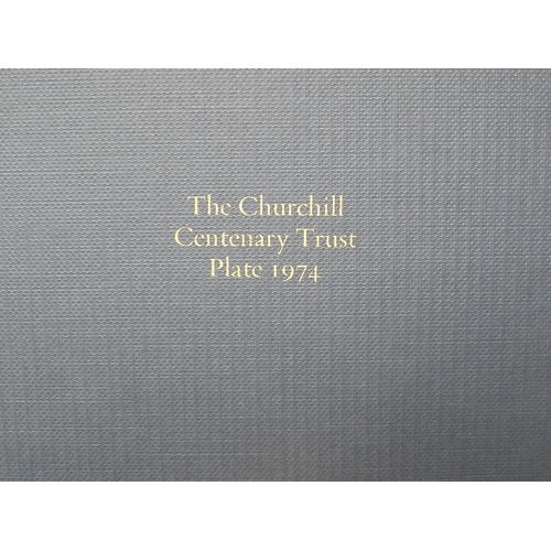 206 - The Churchill Centenary Trust Plate 1974. Hallmarked London 1974 by John Pinches. Measures 20cm diam... 