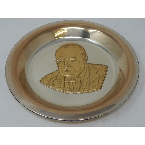 206 - The Churchill Centenary Trust Plate 1974. Hallmarked London 1974 by John Pinches. Measures 20cm diam... 