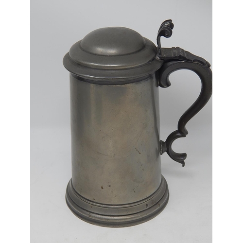 802 - Four 19th century Pewter Lidded Tankards, Two for Marlborough College 1876/1877. Three Glass Bottome... 