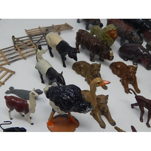 810 - Large quantity of Britains & Other Makes of metal zoo animals.