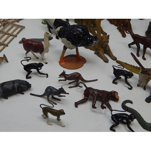 810 - Large quantity of Britains & Other Makes of metal zoo animals.