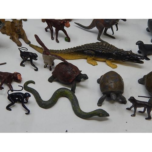 810 - Large quantity of Britains & Other Makes of metal zoo animals.