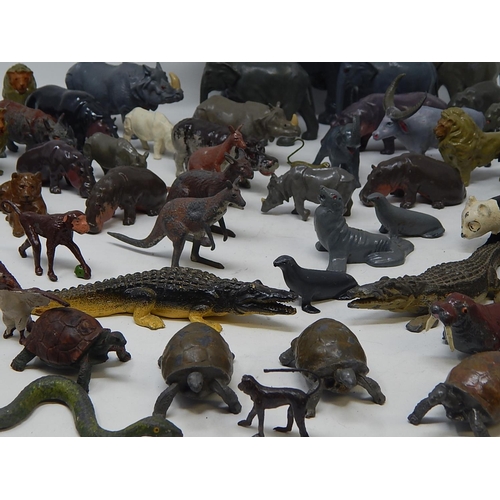 810 - Large quantity of Britains & Other Makes of metal zoo animals.