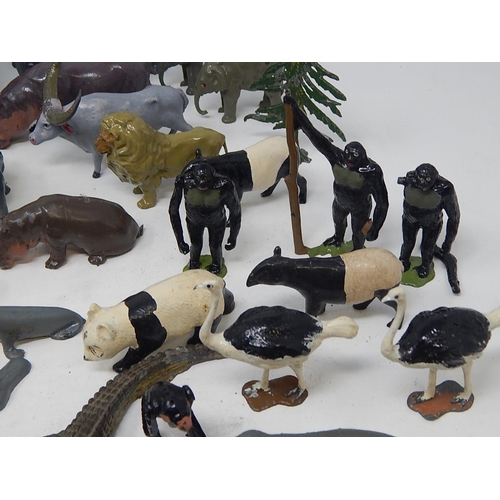 810 - Large quantity of Britains & Other Makes of metal zoo animals.