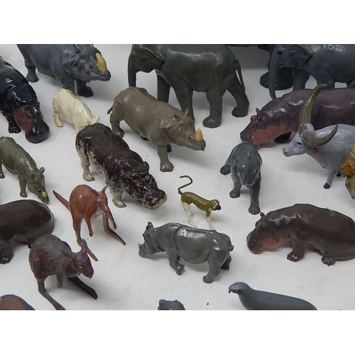 810 - Large quantity of Britains & Other Makes of metal zoo animals.