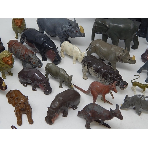 810 - Large quantity of Britains & Other Makes of metal zoo animals.