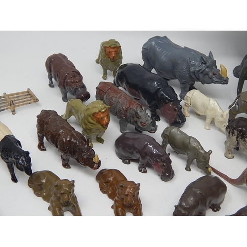 810 - Large quantity of Britains & Other Makes of metal zoo animals.