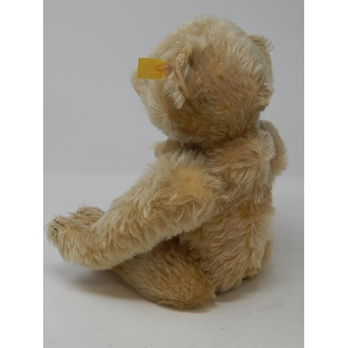 814 - Steiff Teddy Bear: The bear is plush golden coloured with jointed limbs, hump back & has a growler. ... 