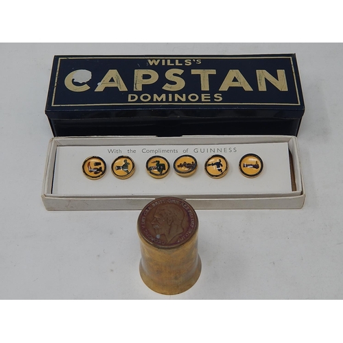 816 - Full Set of Wills's Capstan Dominoes together with a set of Guinness buttons & a piece of WW Trench ... 