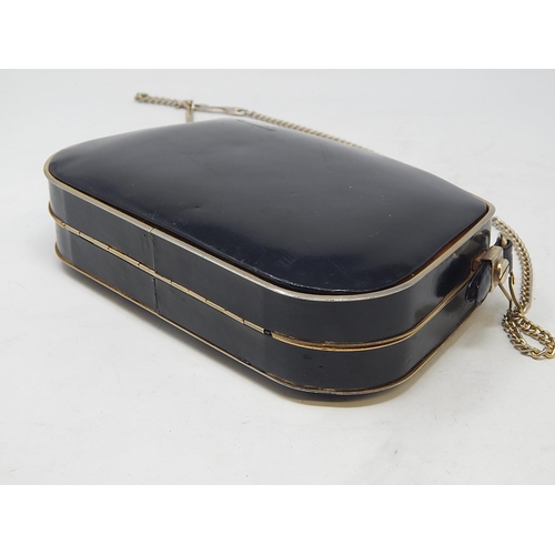 817 - Joseph Louis Clutch Bag with Clasp Fastening & Chain Strap. Measuring 19cm wide x 13cm high.