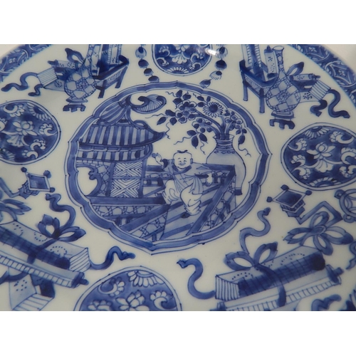 477 - Five Antique Chinese Plates: 22.5cm diameter