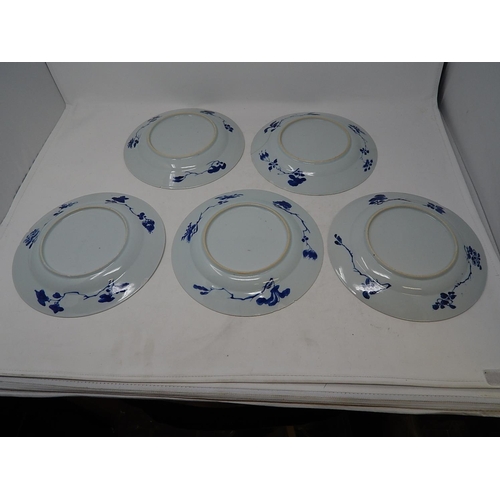 477 - Five Antique Chinese Plates: 22.5cm diameter