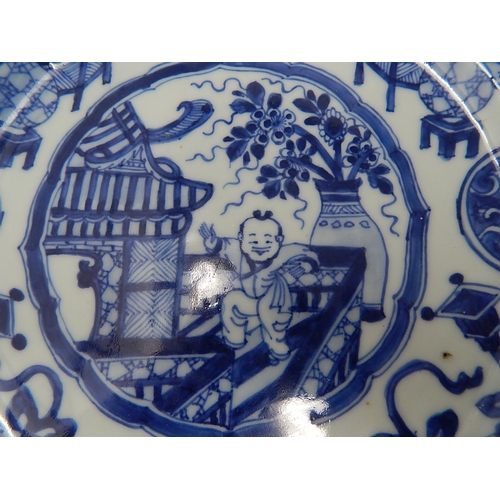 477 - Five Antique Chinese Plates: 22.5cm diameter