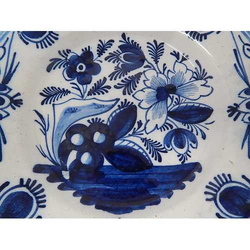 479 - Antique Tin Glazed Plate: 23cm diameter