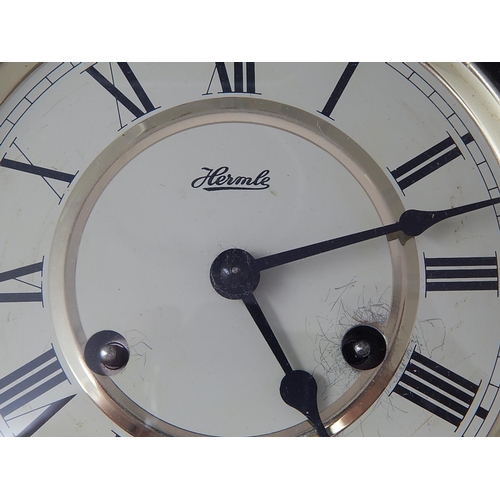 240 - Hermle Vienna Style Wall Clock with Pendulum & Key. Measures 70cm