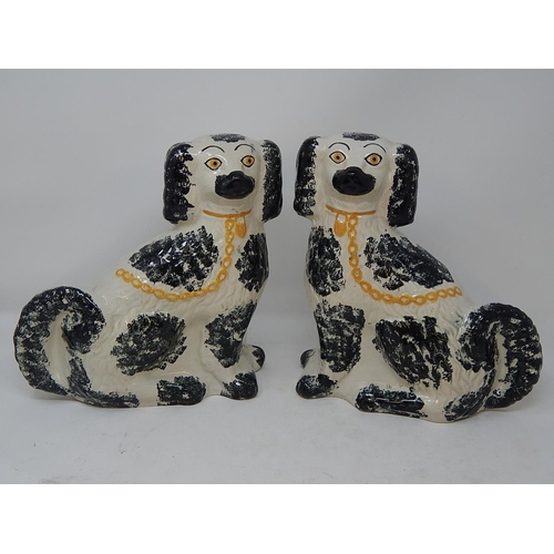 482 - Good Pair of 19th Century Staffordshire Spaniels. Height 25cm