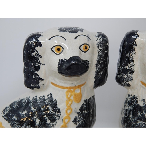 482 - Good Pair of 19th Century Staffordshire Spaniels. Height 25cm