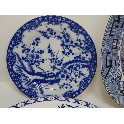 483 - Quantity of Blue & White China Including Meat Plate.