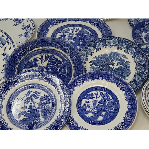 483 - Quantity of Blue & White China Including Meat Plate.