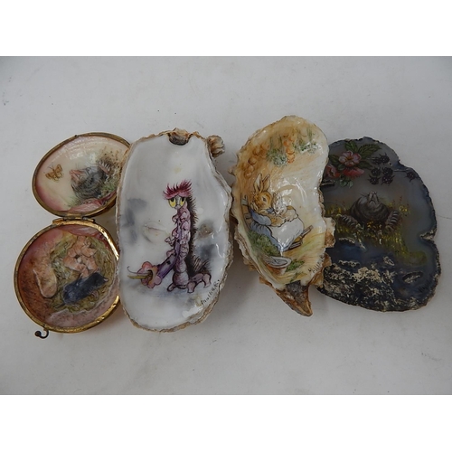 826 - Late 19th/Early 20th Century Handpainted Shells. All Signed 