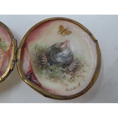 826 - Late 19th/Early 20th Century Handpainted Shells. All Signed 