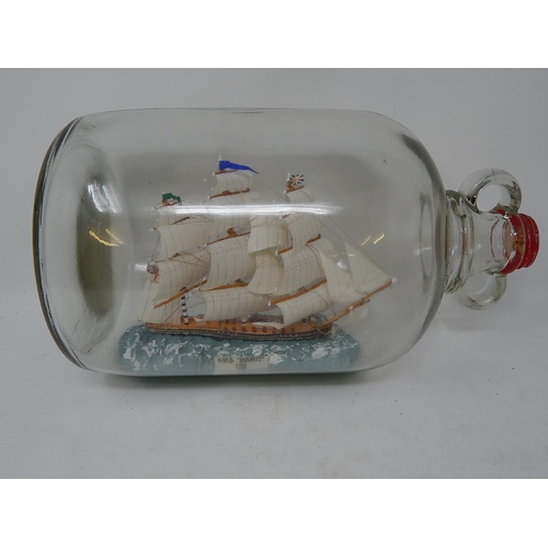 833 - Early 20th century Model of a Ship Within a Demi John Bottle.