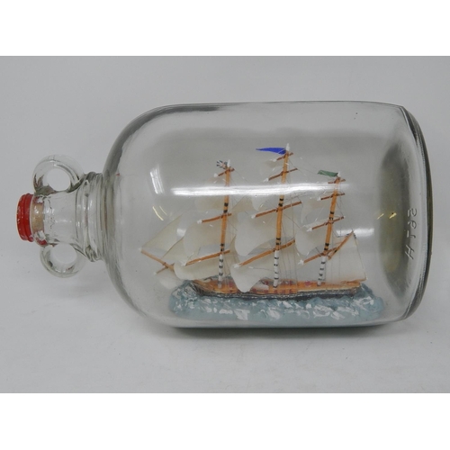 833 - Early 20th century Model of a Ship Within a Demi John Bottle.