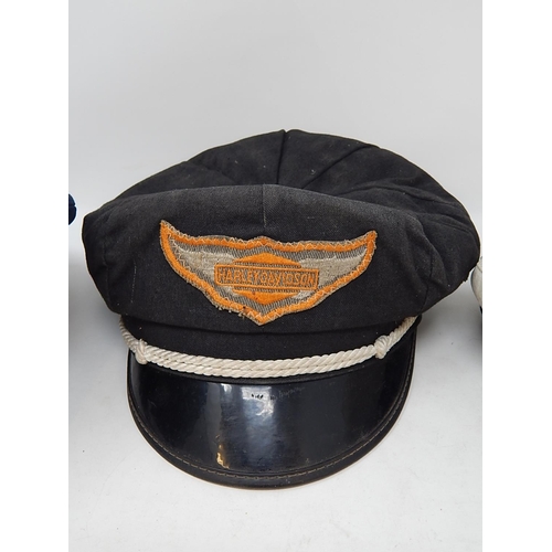 853 - 1950's Harley Davidson Cap together with two further Caps.