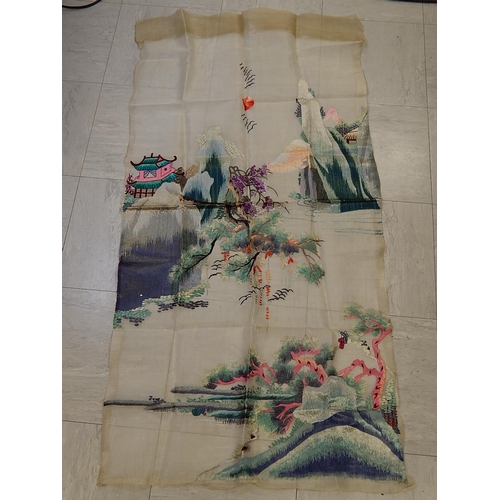 854 - Oriental Silk Picture, possibly Chinese