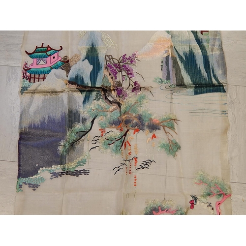 854 - Oriental Silk Picture, possibly Chinese