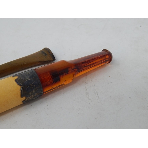 855 - Two early 20th Century Cigarette Holders, one with an amber mouth piece.