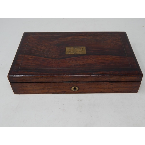 858 - 19th Century Draughtsman Set in Mahogany Case with Brass Plaque.